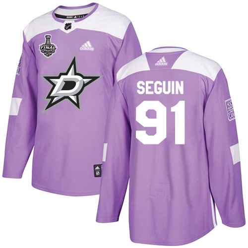 Adidas Men Dallas Stars 91 Tyler Seguin Purple Authentic Fights Cancer 2020 Stanley Cup Final Stitched NHL Jersey